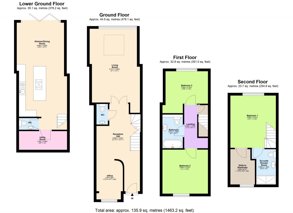 Floorplans For A stunning newly renovated 3 bedroom, 4 Storey Victorian Townhouse , Architect -Designed.