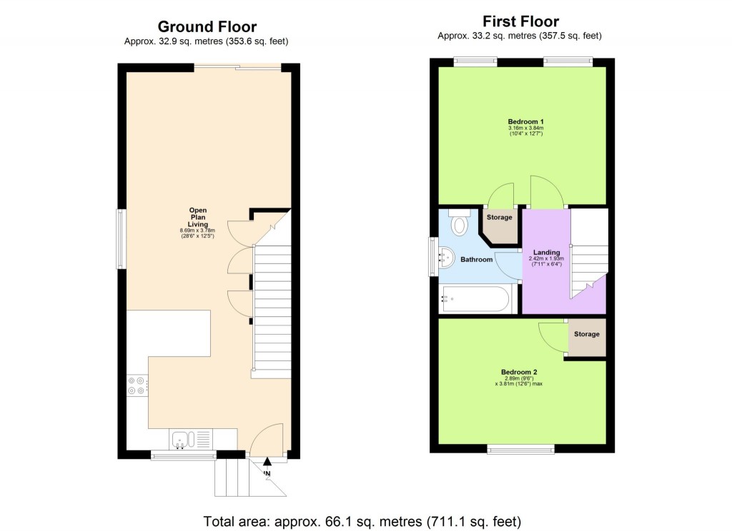 Floorplans For Stunning two bedroom House